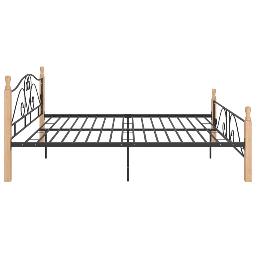 Bed Frame without Mattress Black Metal 180x200 cm Super King