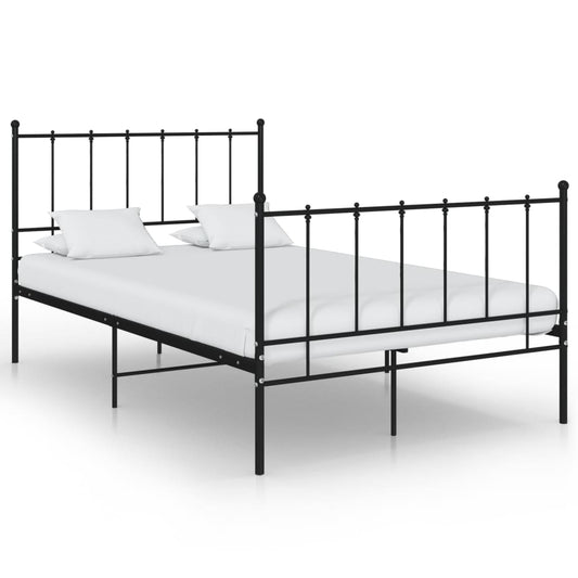 Bed Frame without Mattress Black Metal 120x200 cm