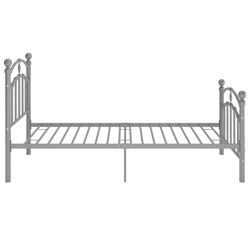 Bed Frame without Mattress Grey Metal 90x200 cm