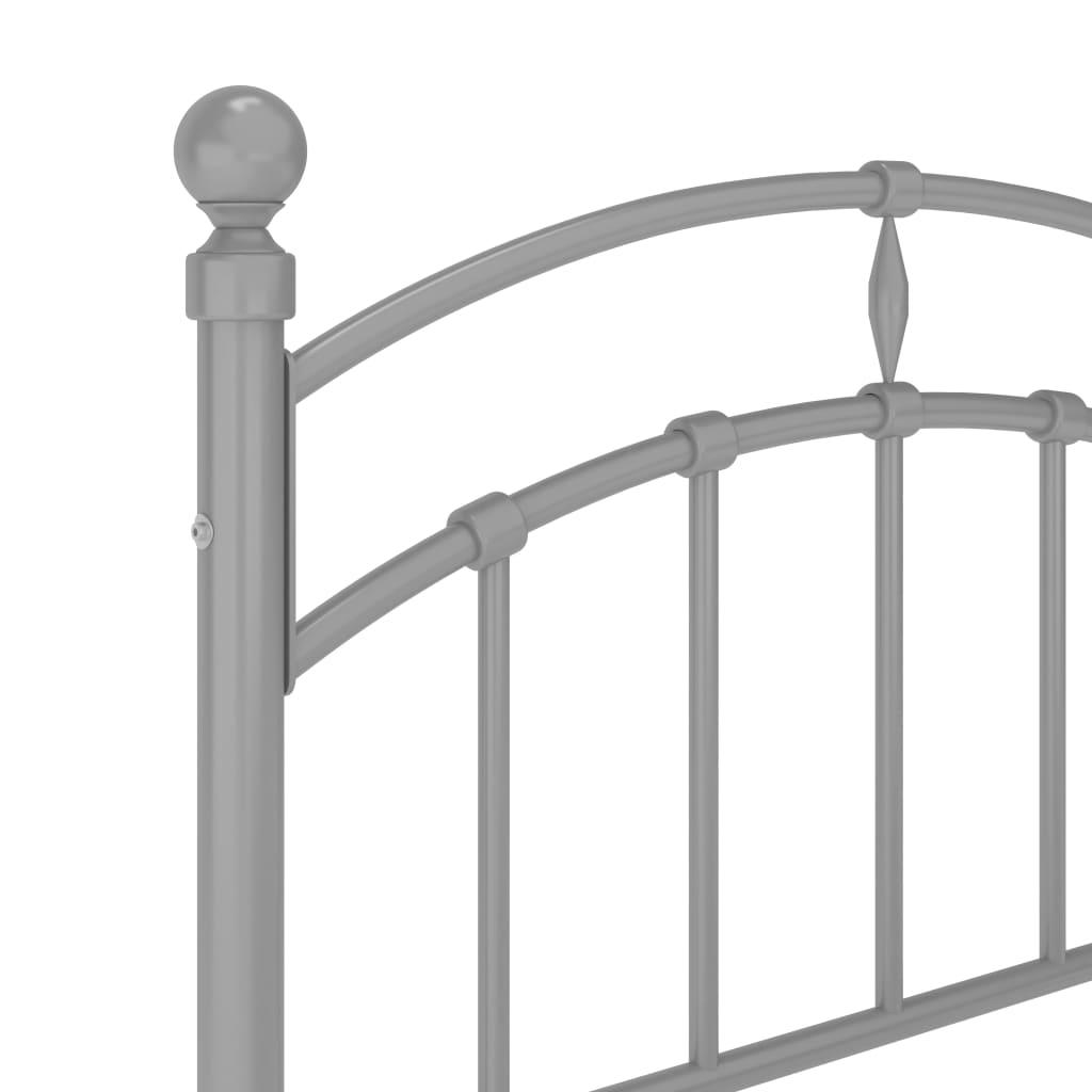 Bed Frame without Mattress Grey Metal 90x200 cm