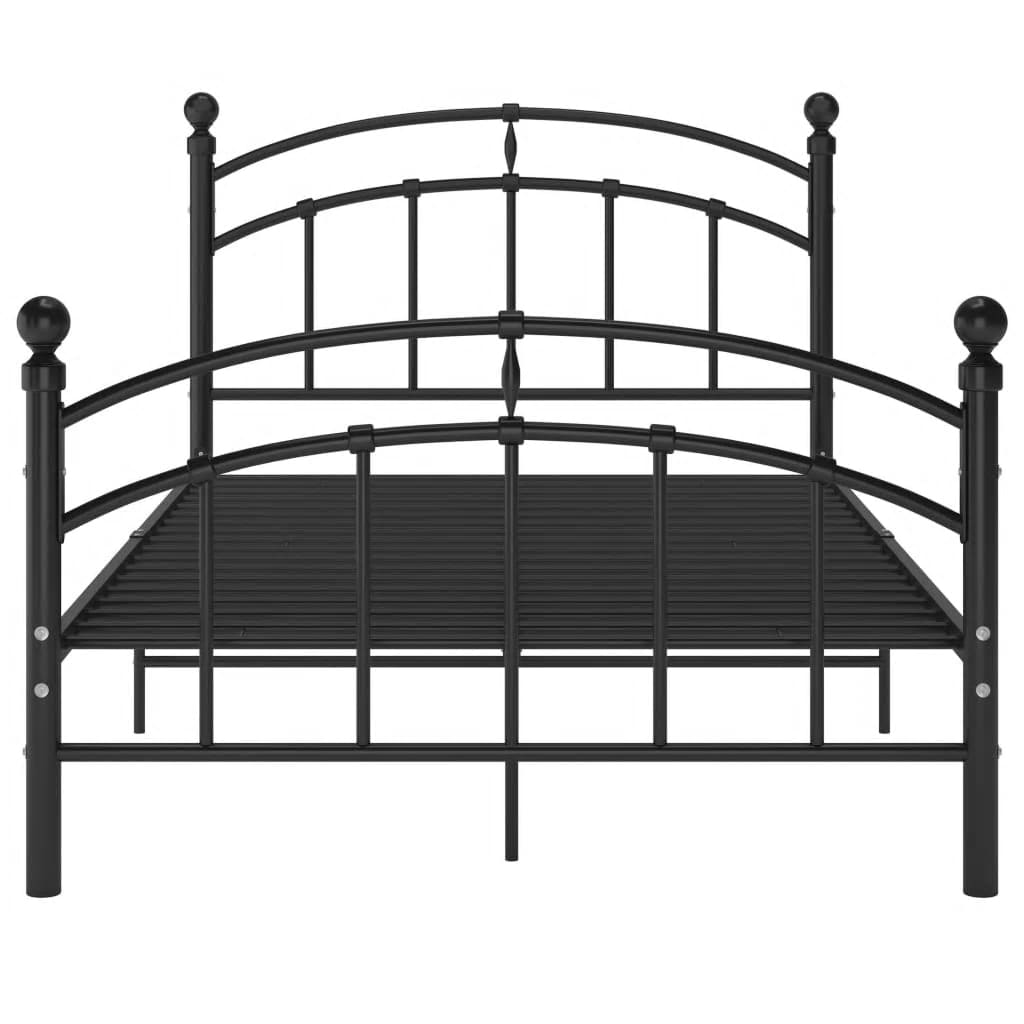 Bed Frame without Mattress Black Metal 120x200 cm