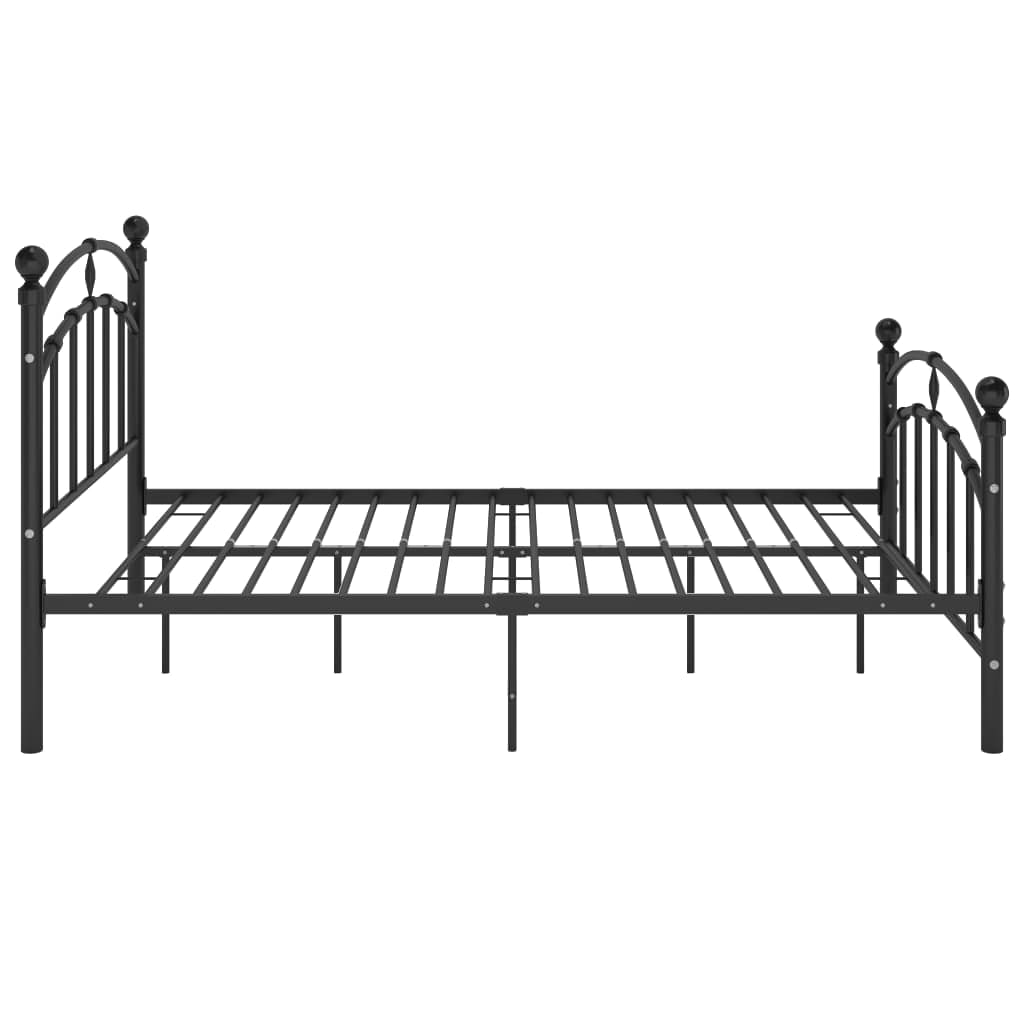 Bed Frame without Mattress Black Metal 120x200 cm