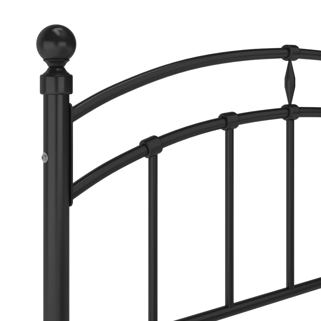 Bed Frame without Mattress Black Metal 120x200 cm