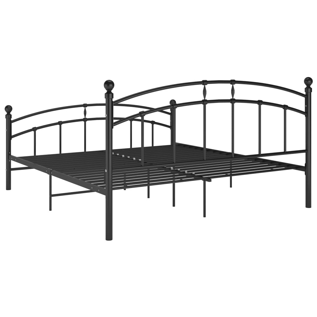 Bed Frame without Mattress Black Metal 200x200 cm