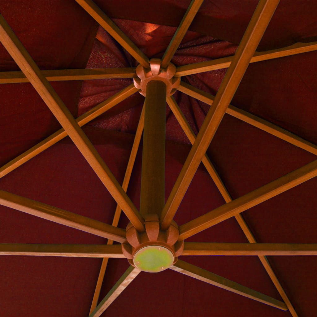 Hanging Garden Parasol with Pole Terracotta 3x3 m Solid Fir Wood