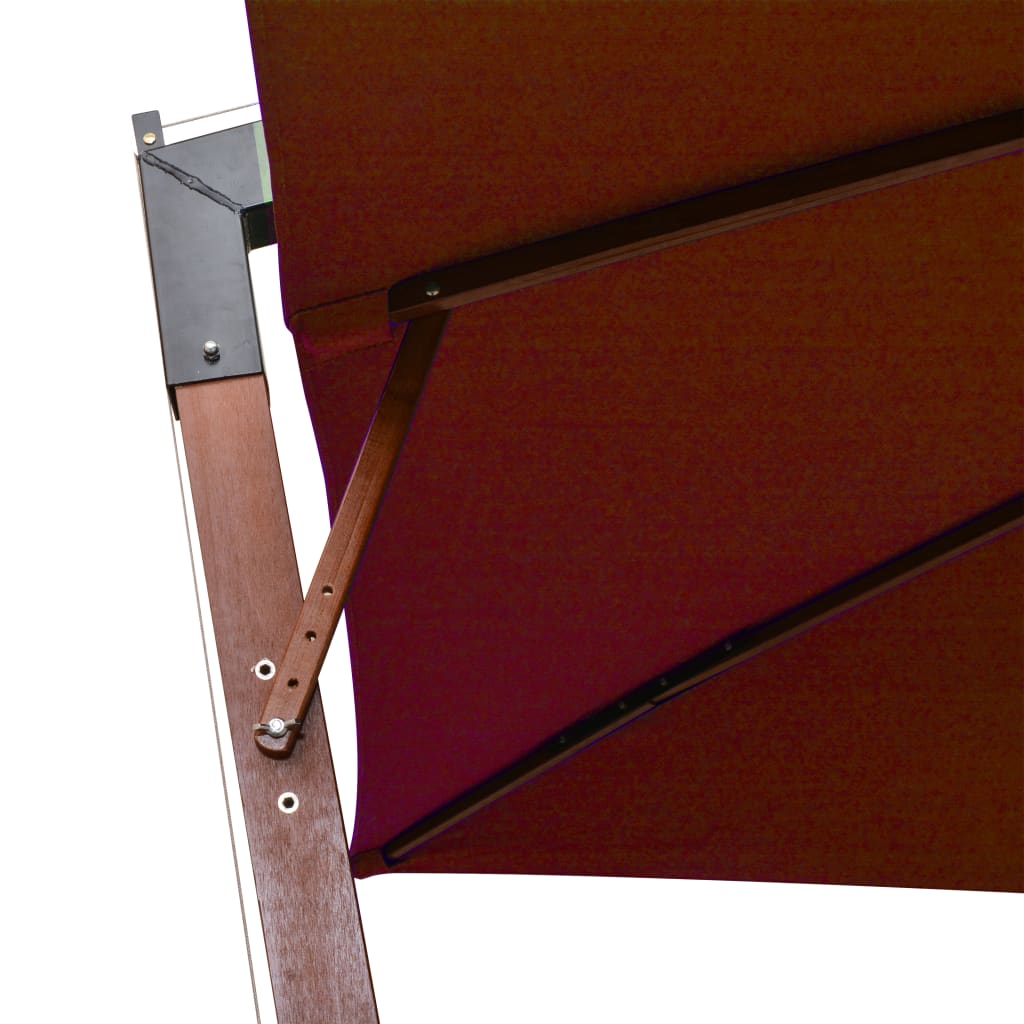 Hanging Garden Parasol with Pole Terracotta 3x3 m Solid Fir Wood