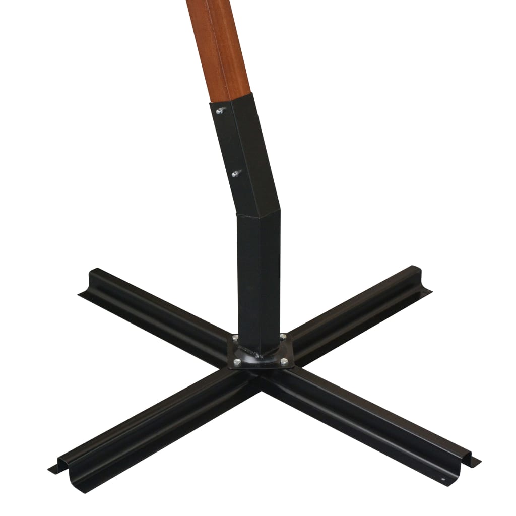 Hanging Garden Parasol with Pole Black 3x3 m Solid Fir Wood