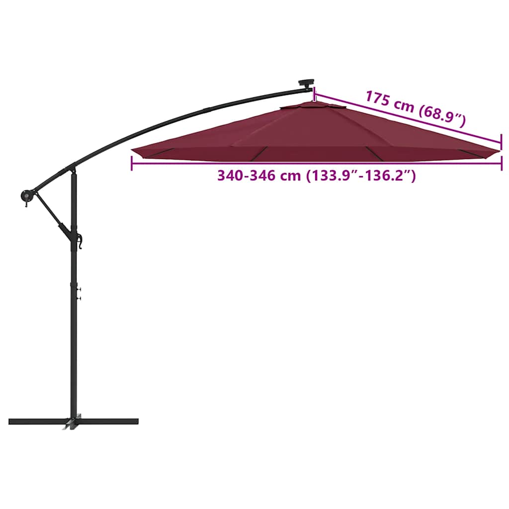 Replacement Fabric for Cantilever Umbrella Bordeaux Red 350 cm