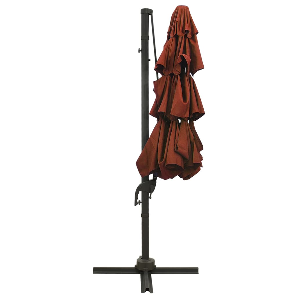 4-Tier Garden Parasol with Aluminium Pole Terracotta 3x3 m