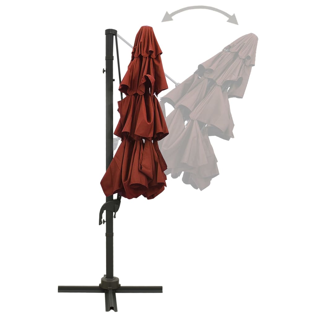 4-Tier Garden Parasol with Aluminium Pole Terracotta 3x3 m