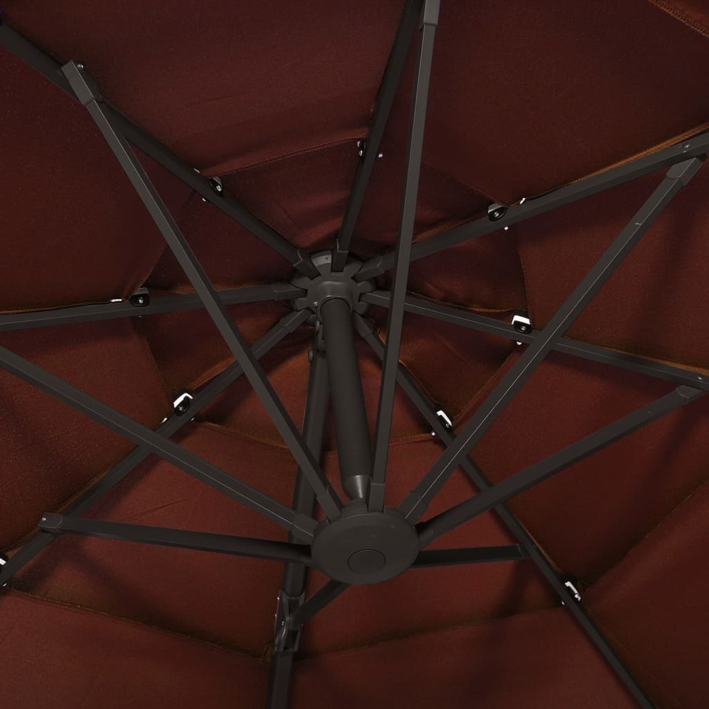 4-Tier Garden Parasol with Aluminium Pole Terracotta 3x3 m