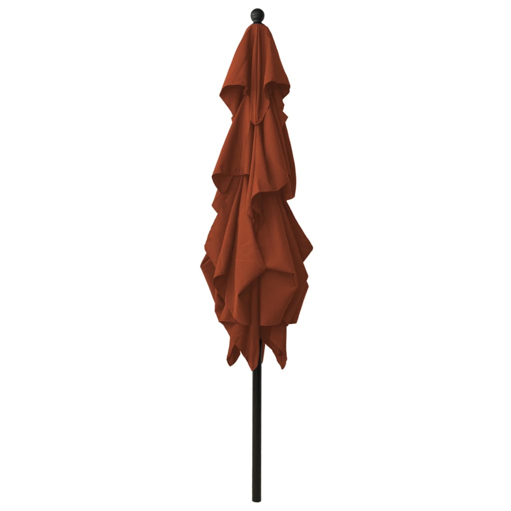 3-Tier Garden Parasol with Aluminium Pole Terracotta 2.5x2.5 m