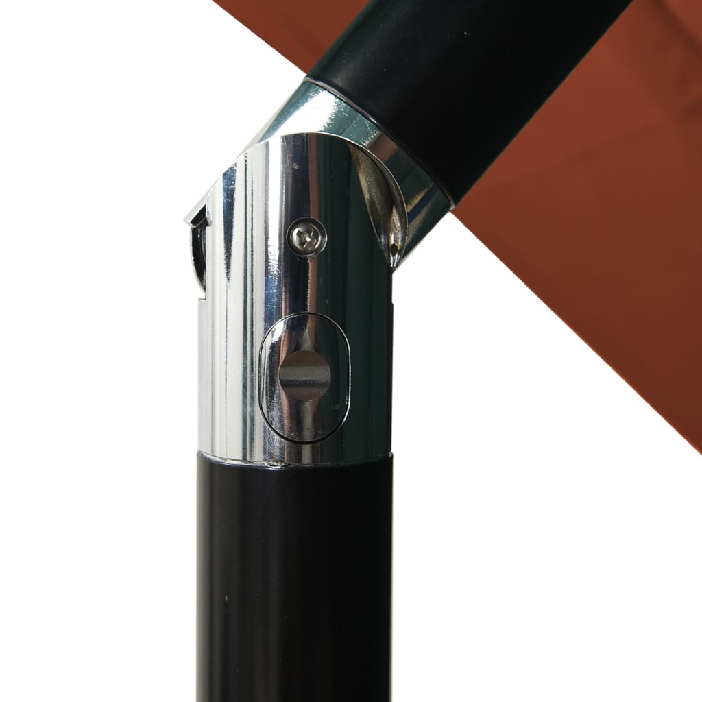 3-Tier Garden Parasol with Aluminium Pole Terracotta 2.5x2.5 m