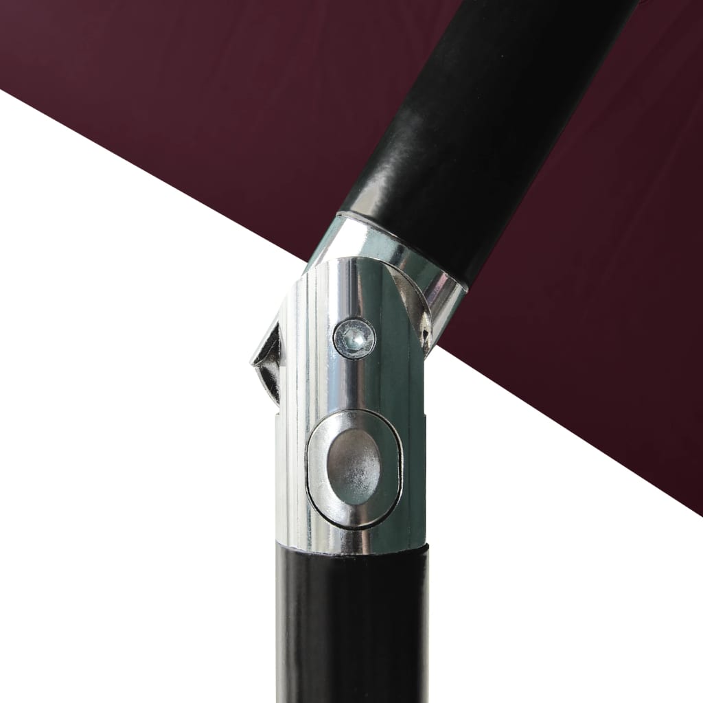 3-Tier Garden Parasol with Aluminium Pole Bordeaux Red 2 m