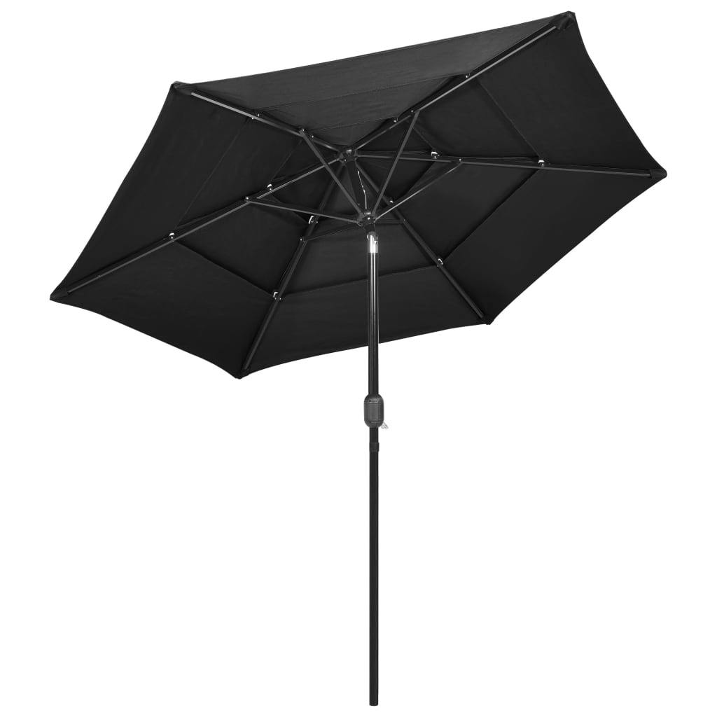 3-Tier Garden Parasol with Aluminium Pole Anthracite 2.5 m