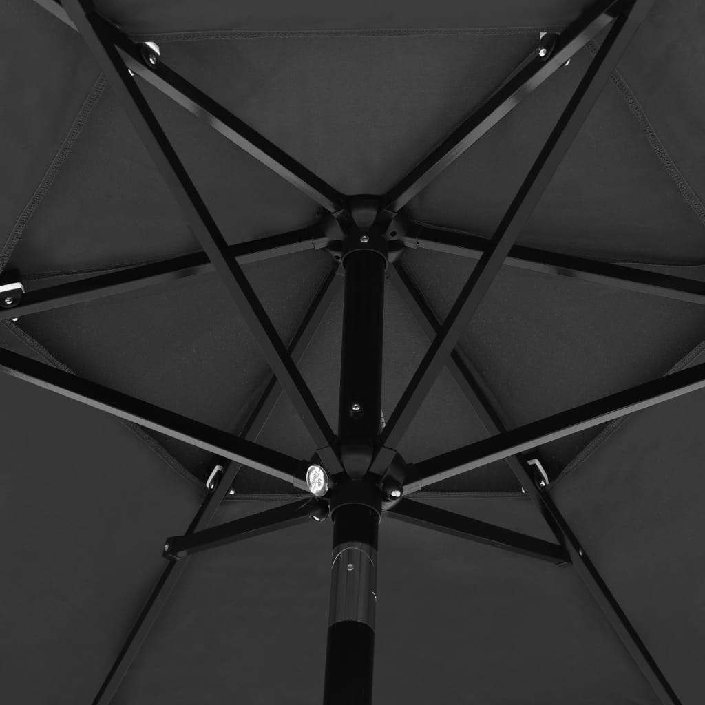 3-Tier Garden Parasol with Aluminium Pole Anthracite 2.5 m
