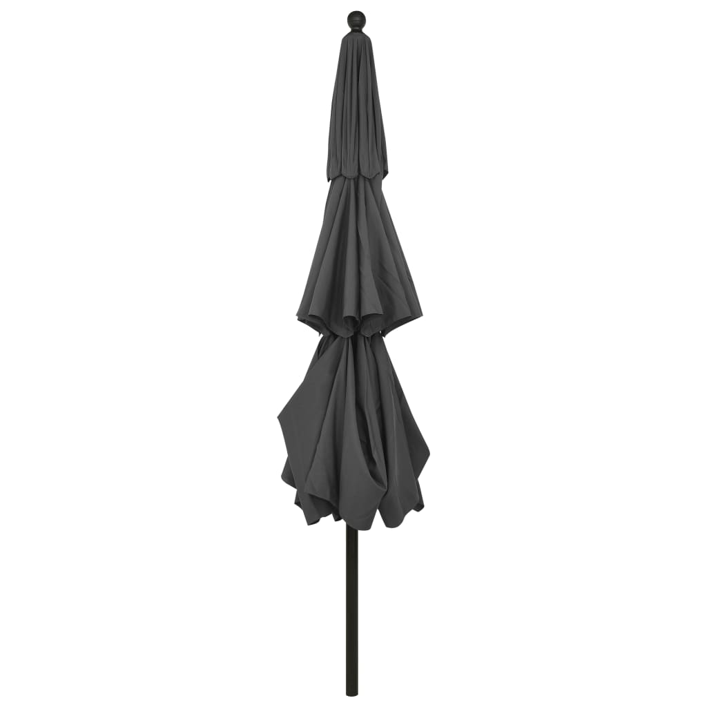 3-Tier Garden Parasol with Aluminium Pole Anthracite 3.5 m
