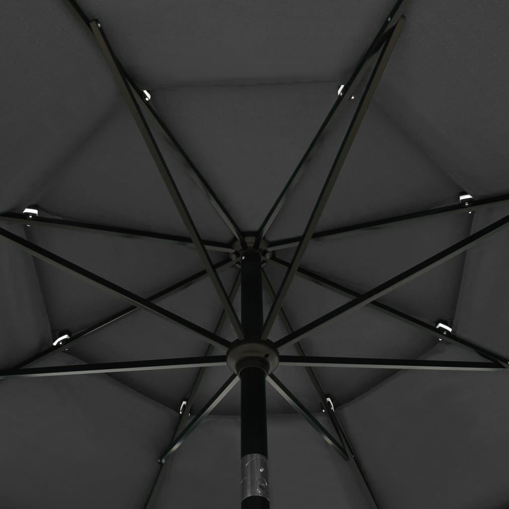 3-Tier Garden Parasol with Aluminium Pole Anthracite 3.5 m