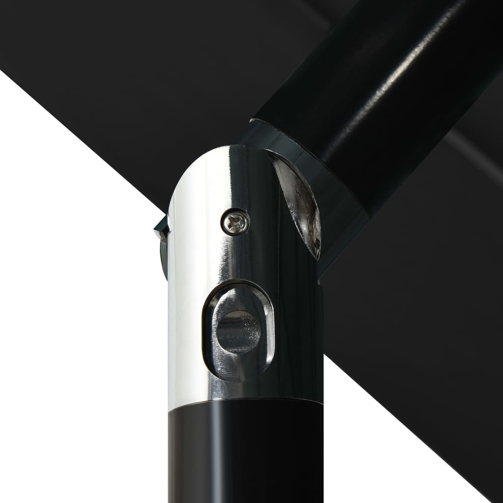 3-Tier Garden Parasol with Aluminium Pole Black 3.5 m