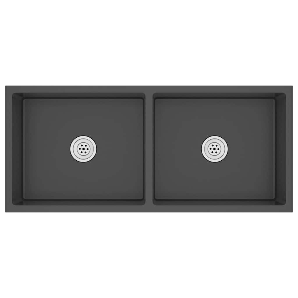 Handmade Kitchen Sink Black Stainless Steel