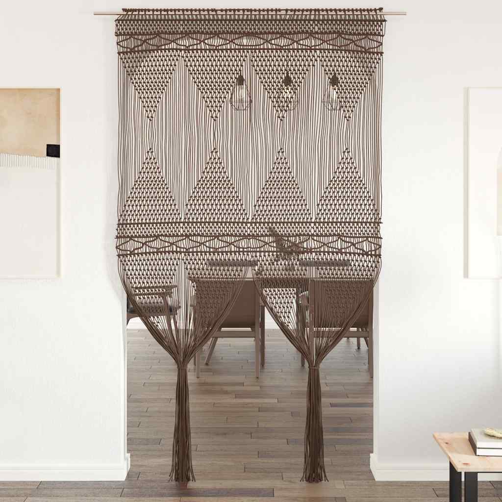 Macrame Curtain Taupe 140x240 cm Cotton