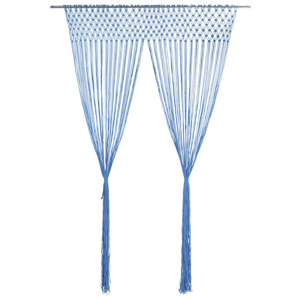 Macrame Curtain Blue 140x240 cm Cotton