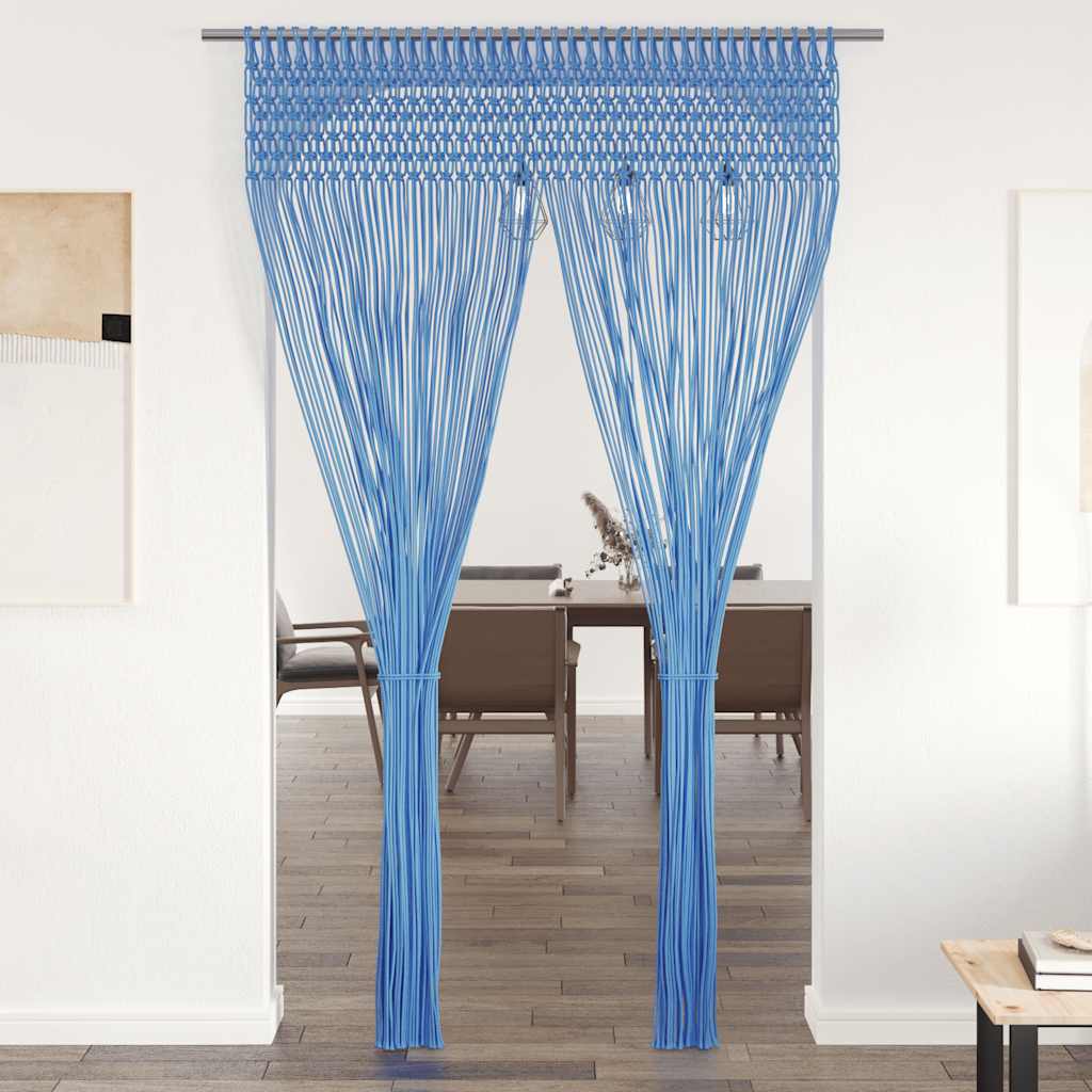 Macrame Curtain Blue 140x240 cm Cotton