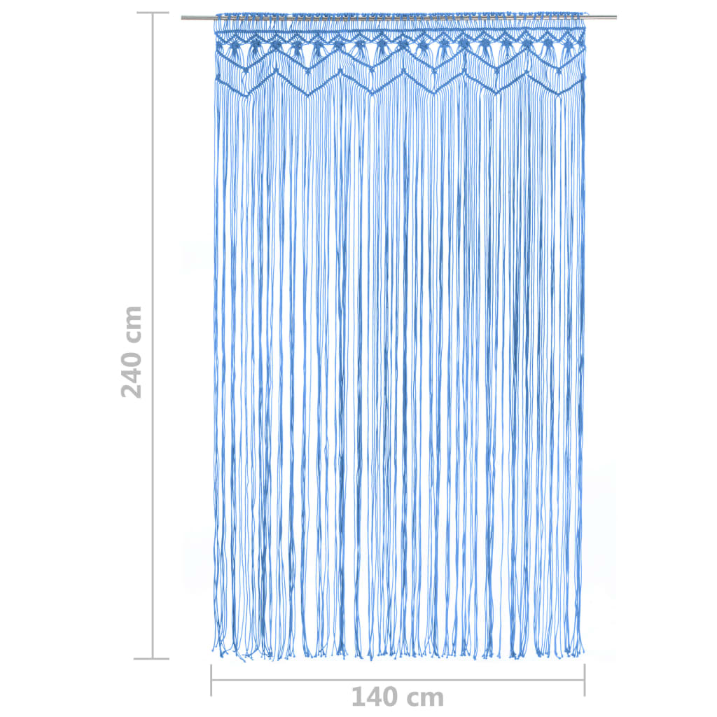 Macrame Curtain Blue 140x240 cm Cotton