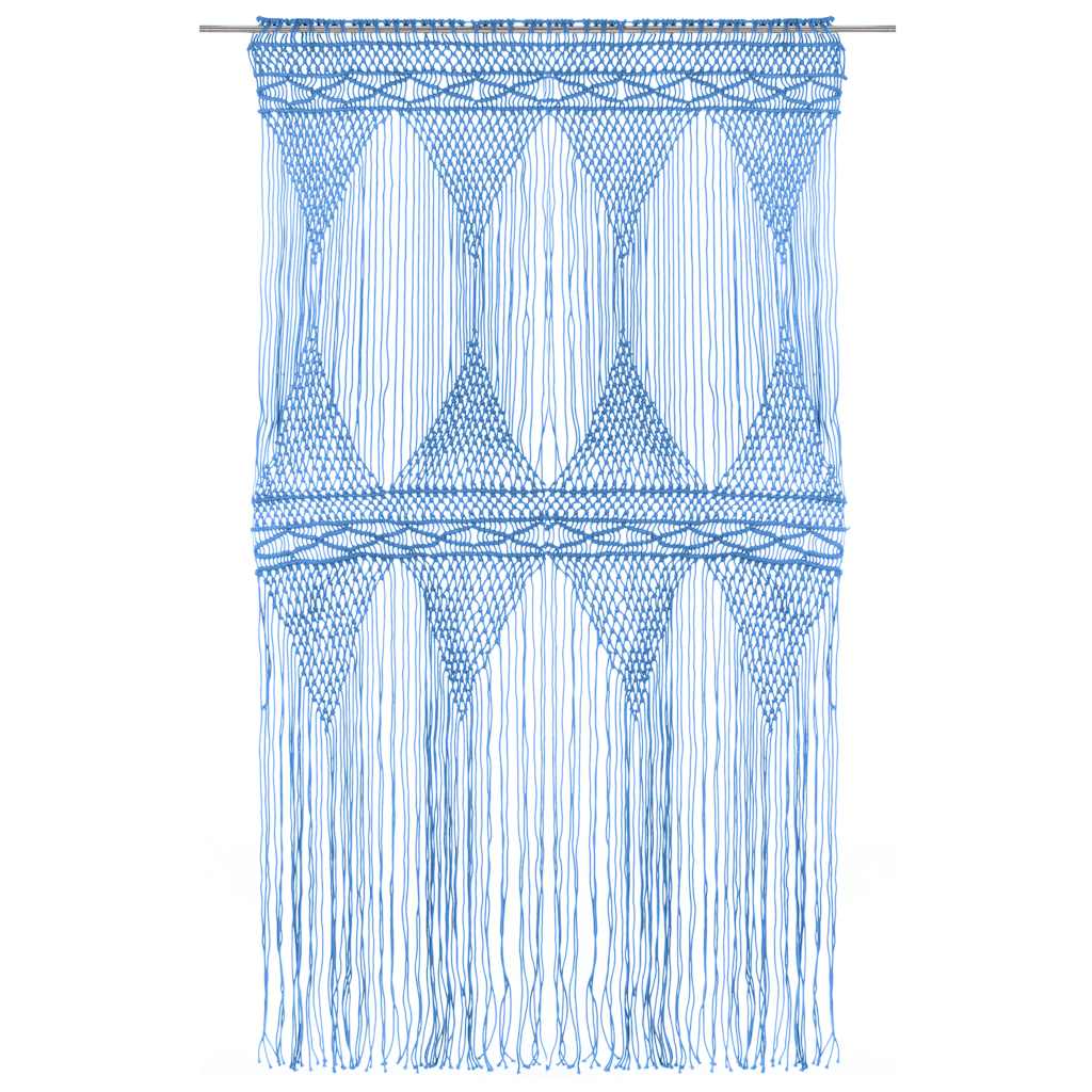 Macrame Curtain Blue 140x240 cm Cotton