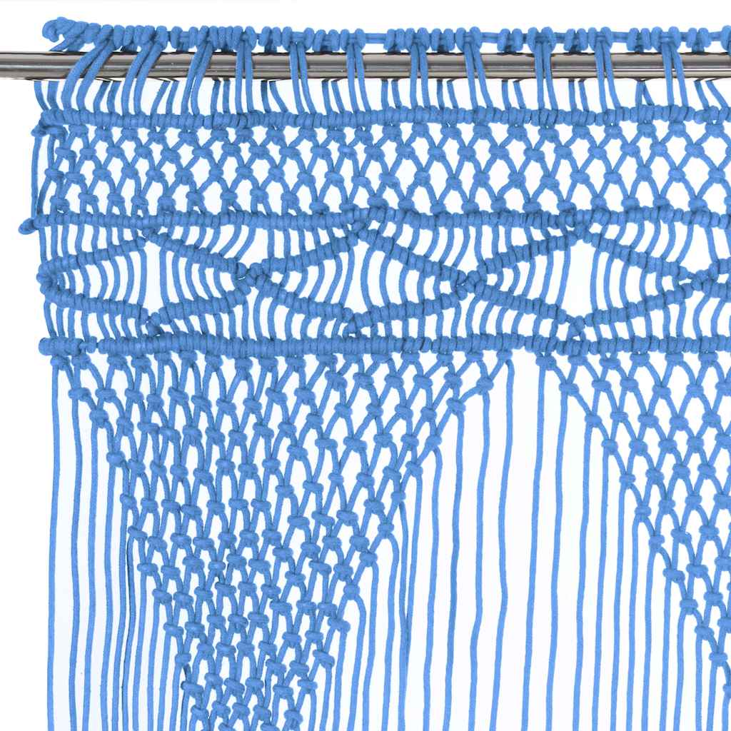 Macrame Curtain Blue 140x240 cm Cotton
