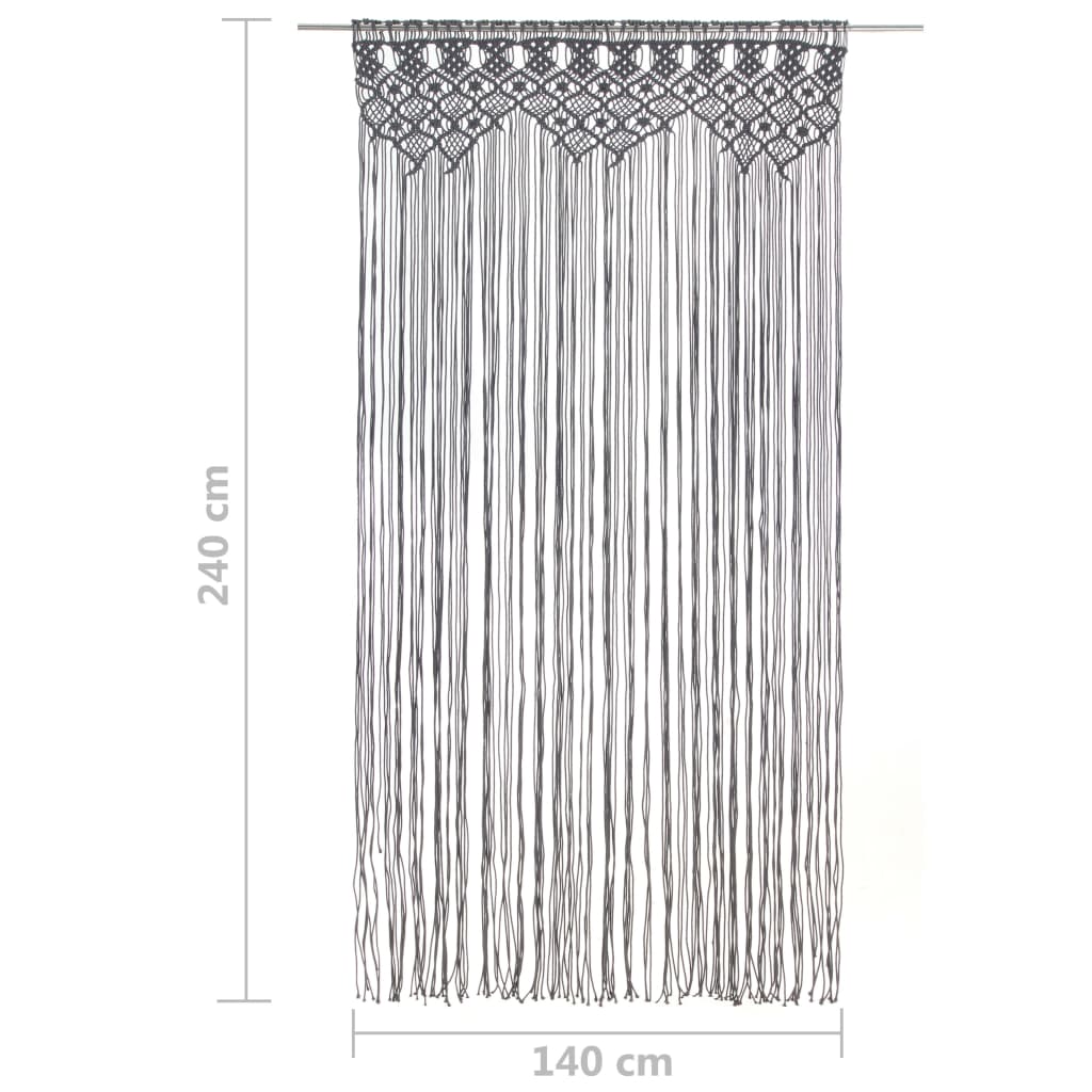 Macrame Curtain Anthracite 140x240 cm Cotton