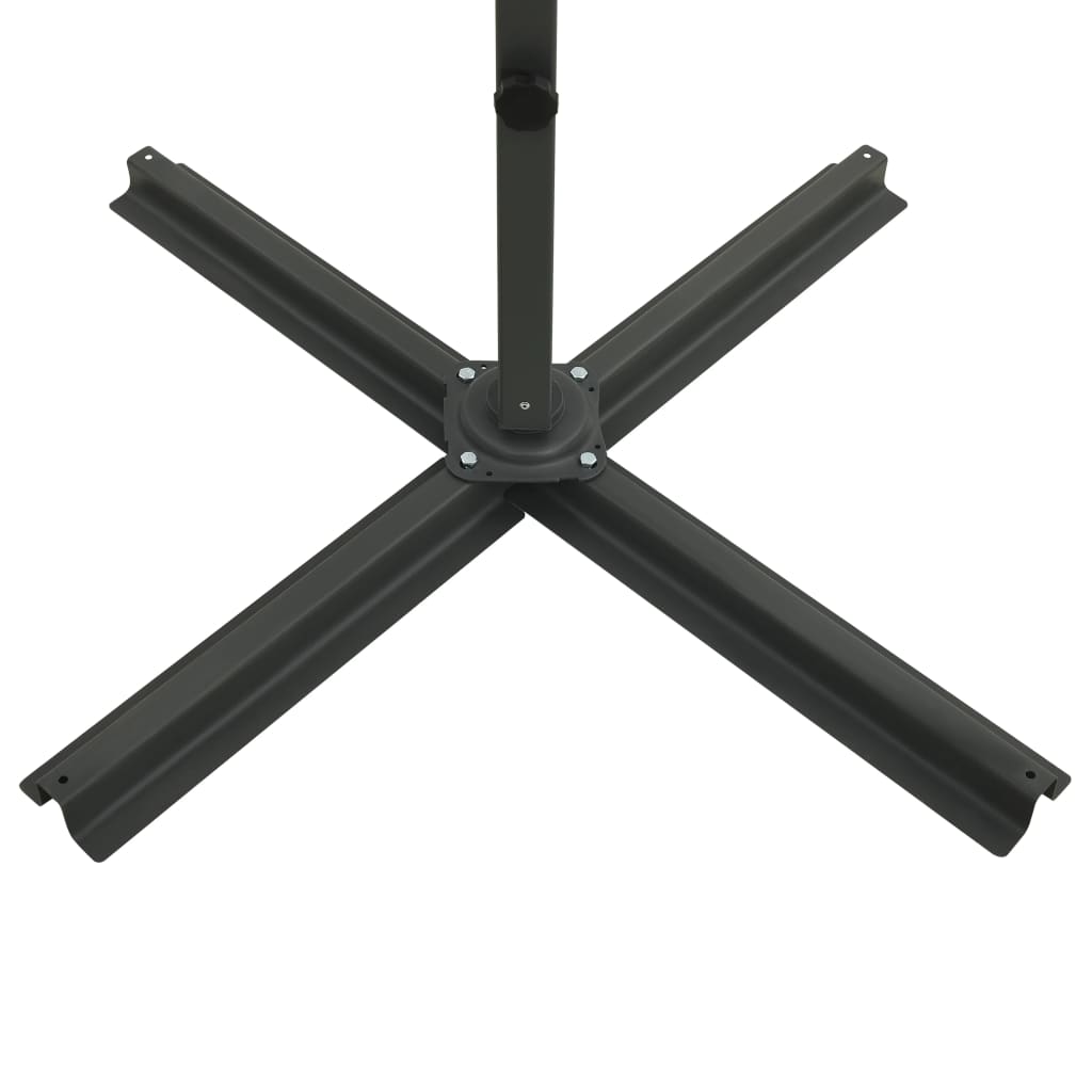 Cantilever Garden Parasol with Pole and LED Lights Sand 300 cm