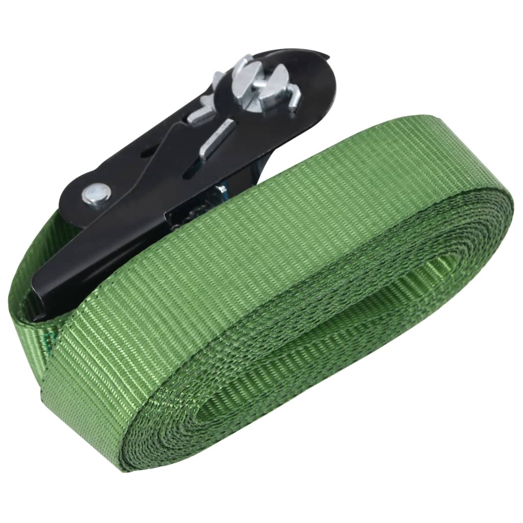 Ratchet Tie Down Straps 20 pcs 800 daN 6 m Green