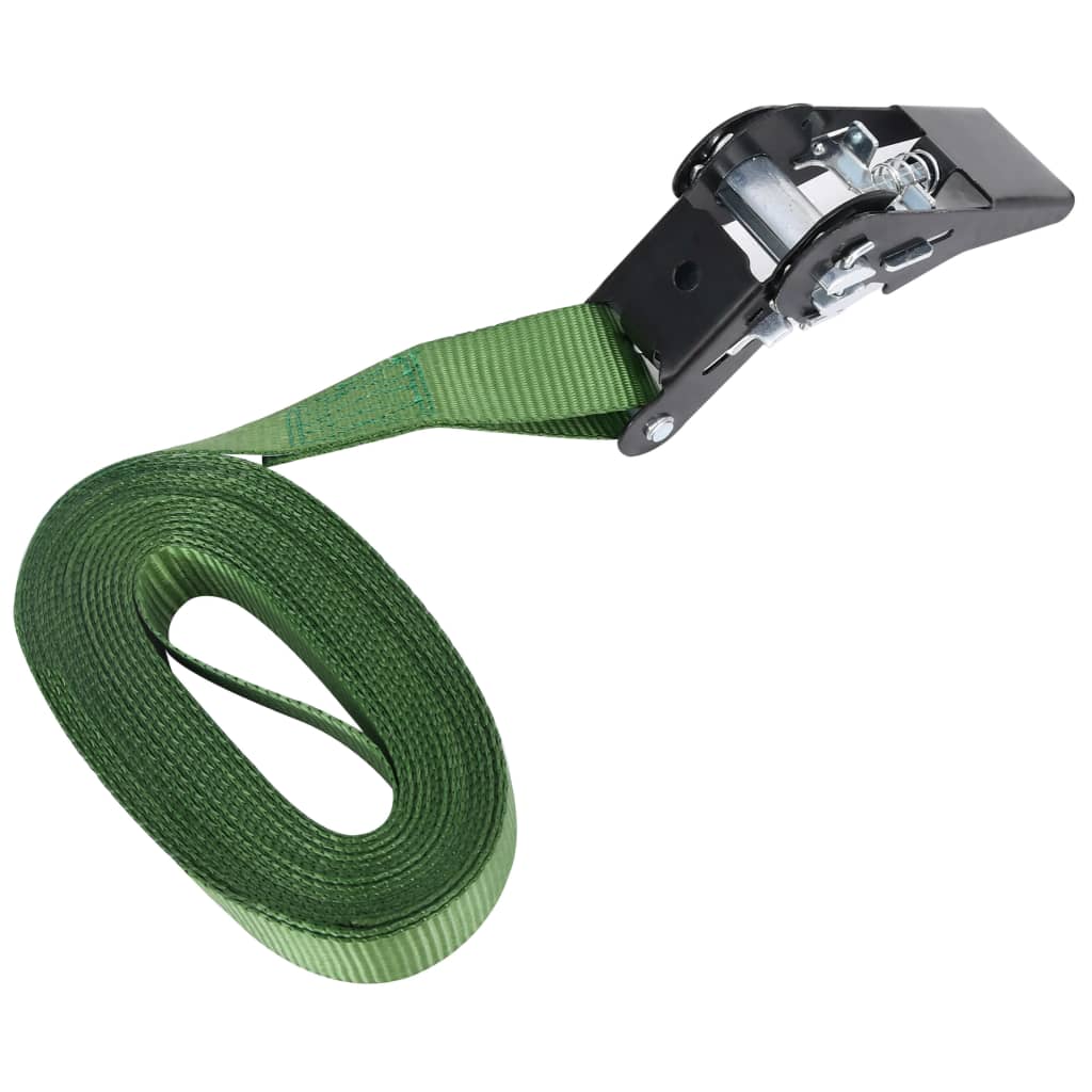 Ratchet Tie Down Straps 20 pcs 800 daN 6 m Green