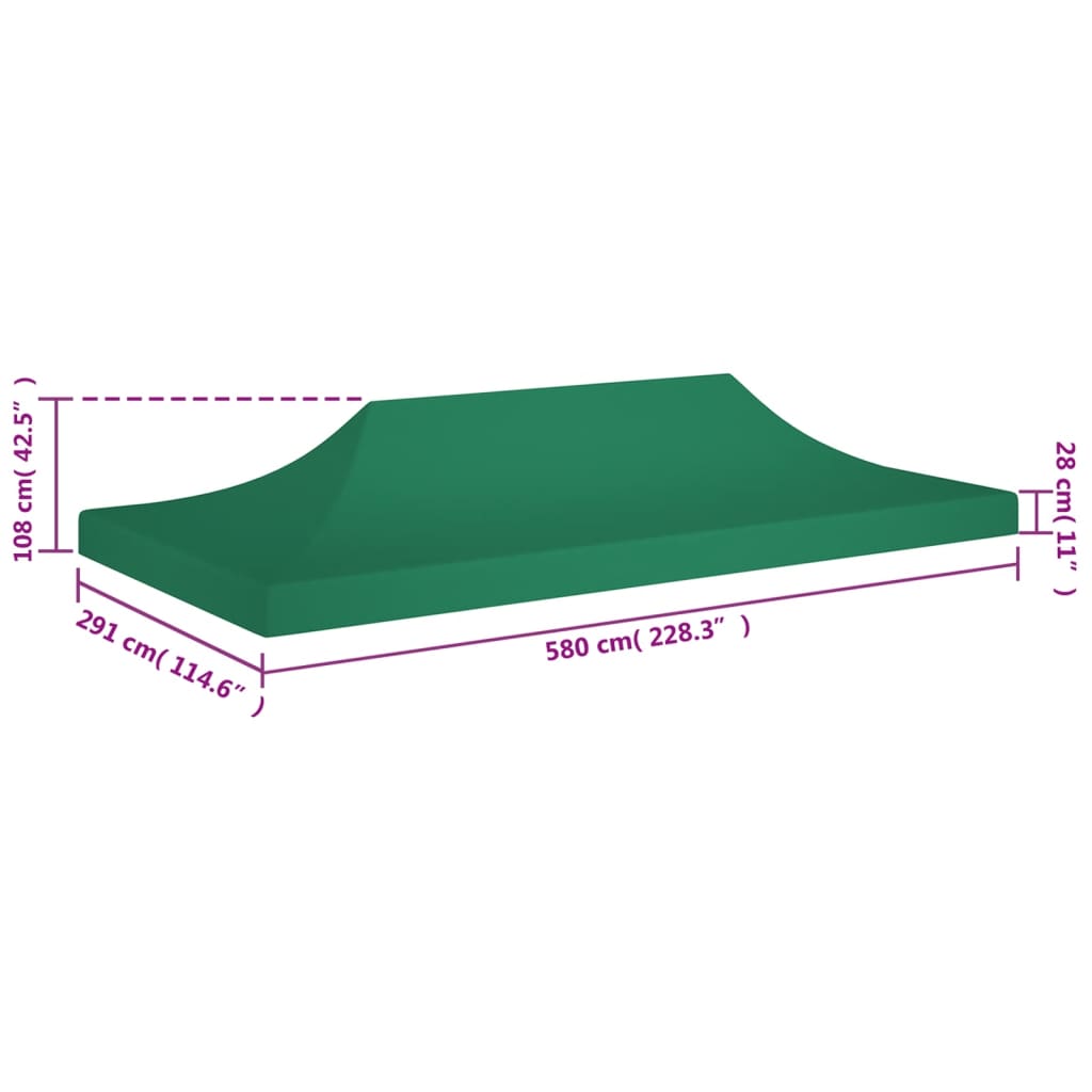 Party Tent Roof 6x3 m Green 270 g/m²