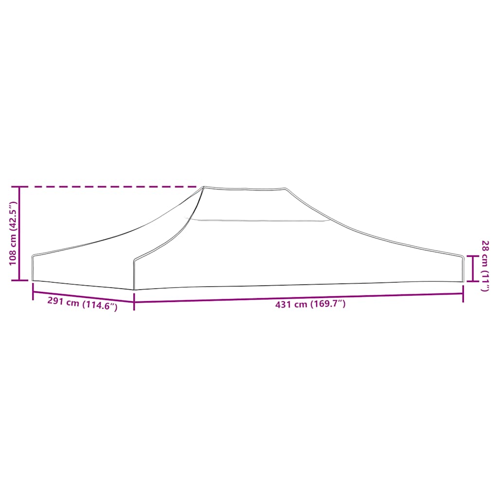 Party Tent Roof 4.5x3 m Green 270 g/m²