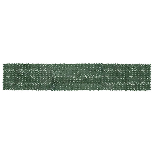 Balcony Screen with Dark Green Leaves 600x100 cm