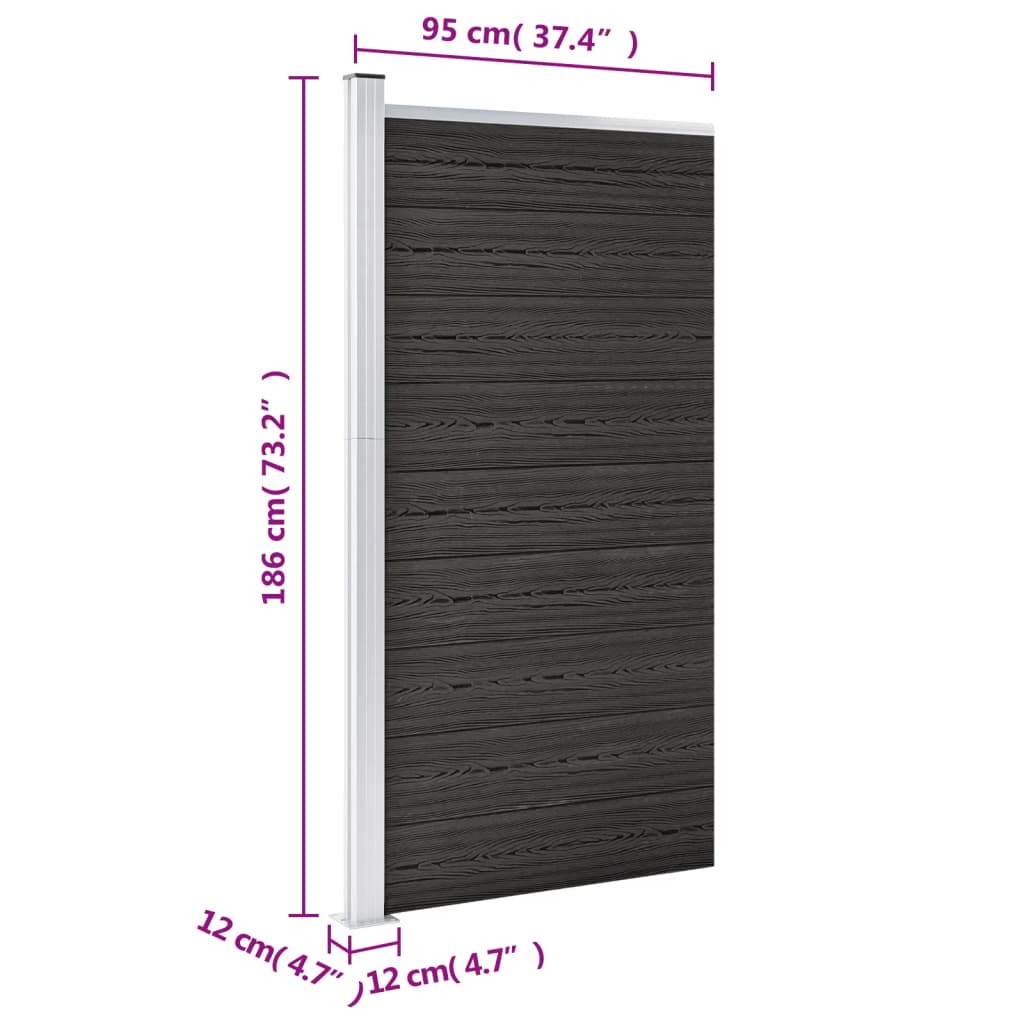 Fence Panel WPC 95x186 cm Grey