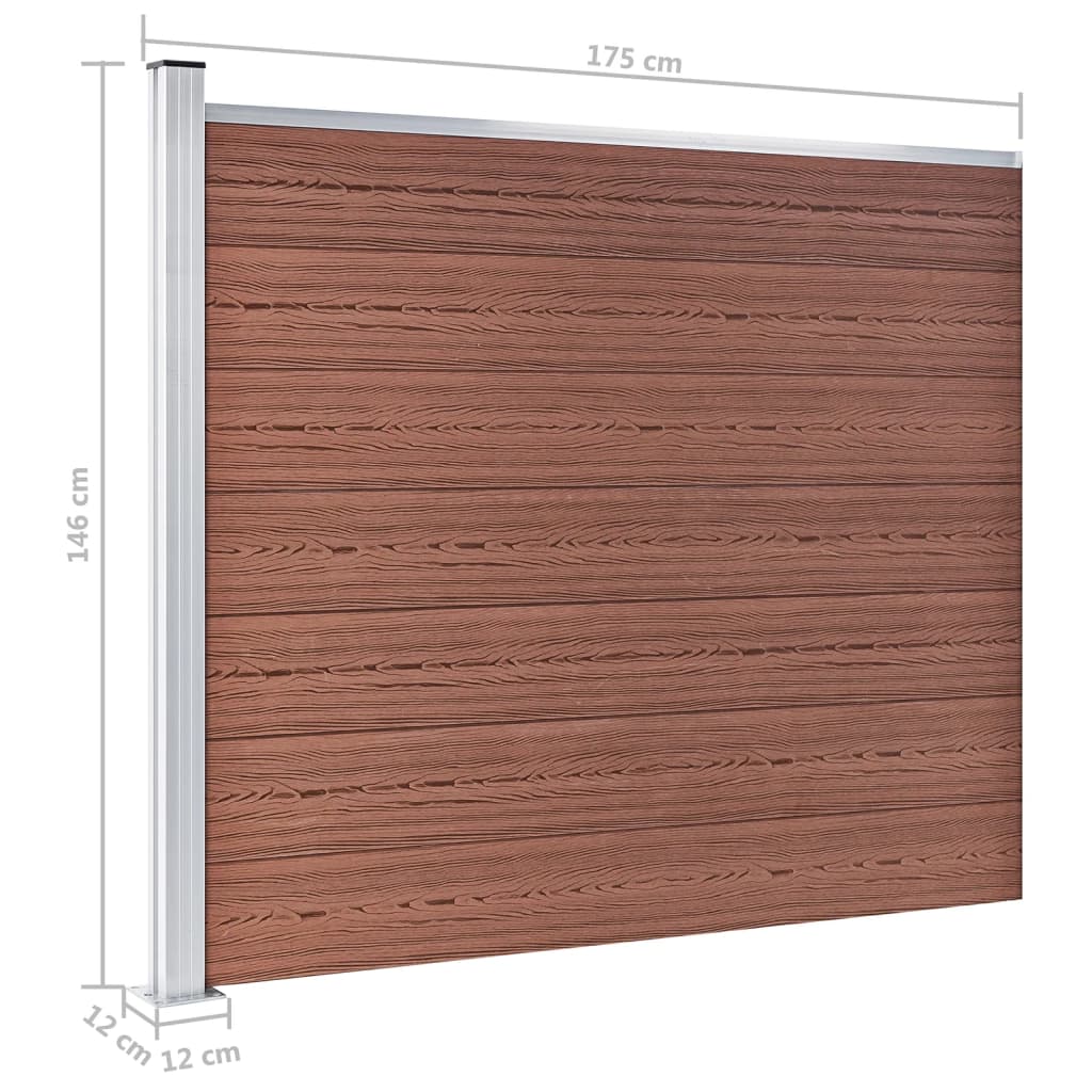 Fence Panel WPC 175x146 cm Brown