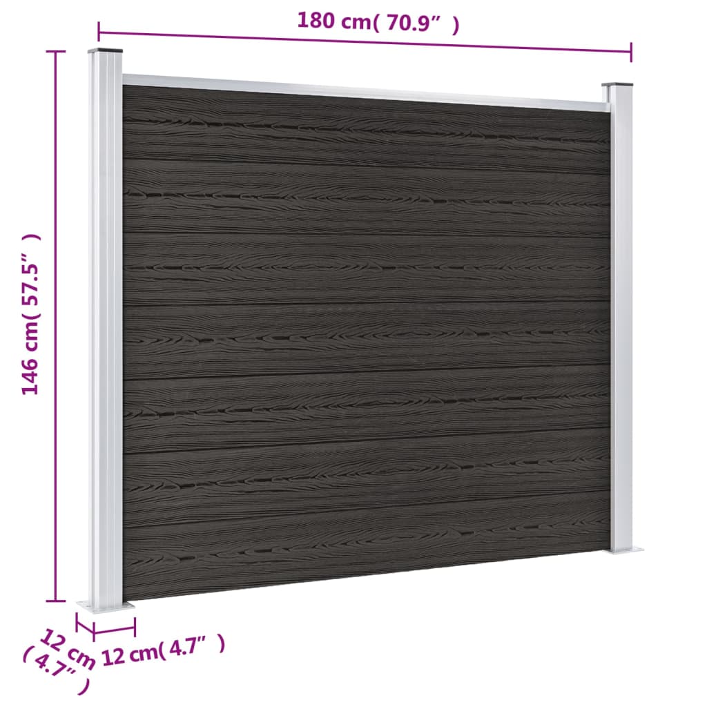 Fence Panel WPC 180x146 cm Grey