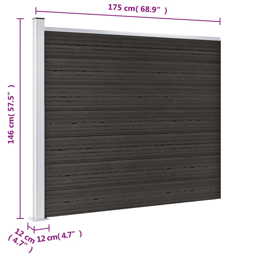 Fence Panel WPC 175x146 cm Grey