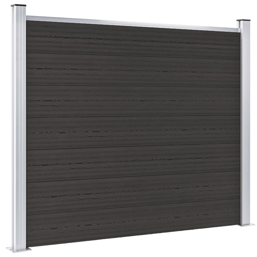 Fence Panel WPC 180x146 cm Black