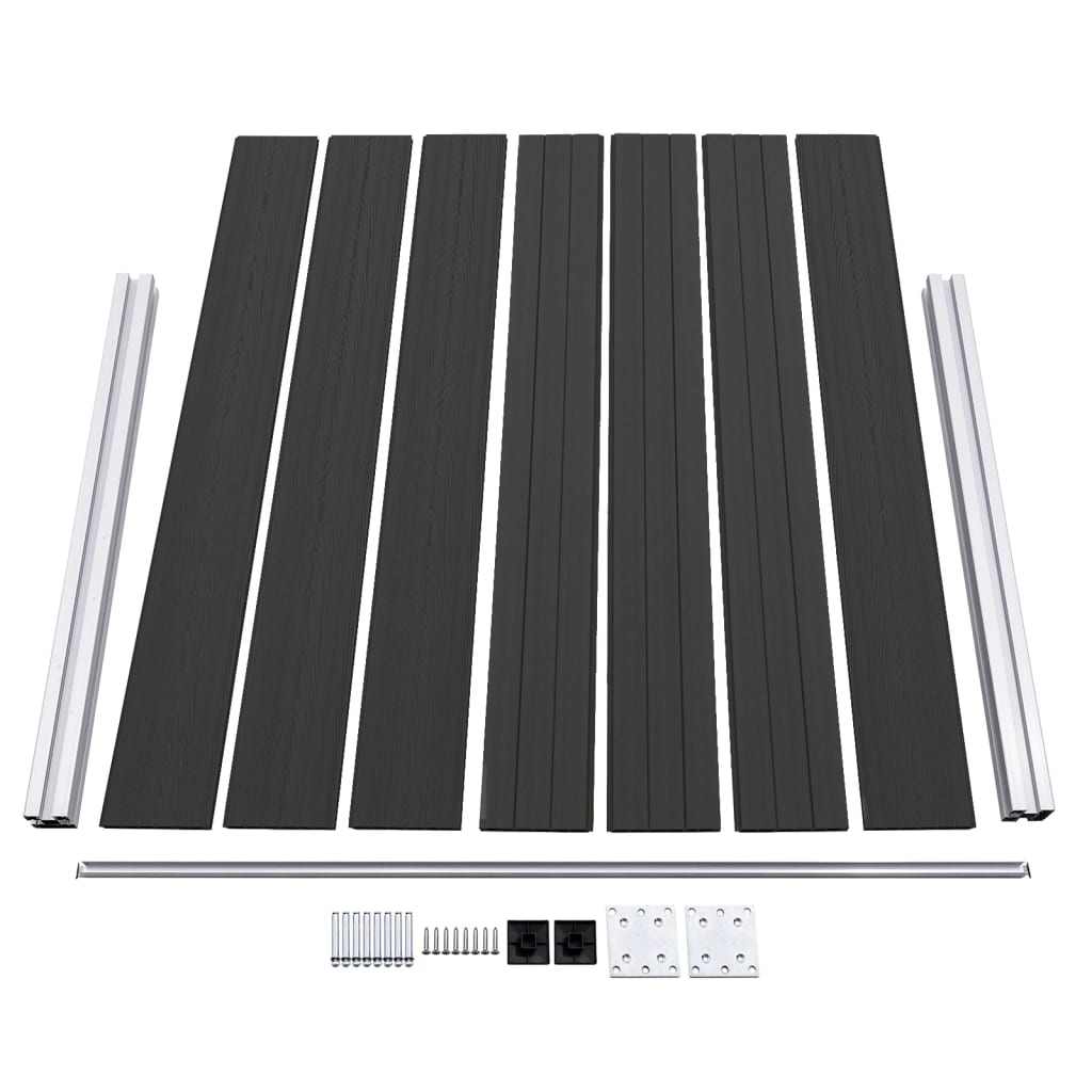 Fence Panel WPC 180x146 cm Black