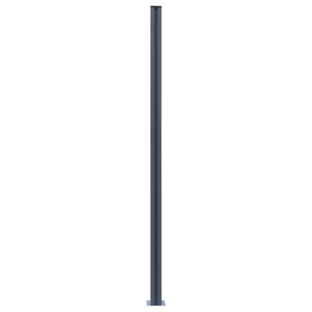 Fence Posts 3 pcs Dark Grey 185 cm Aluminium