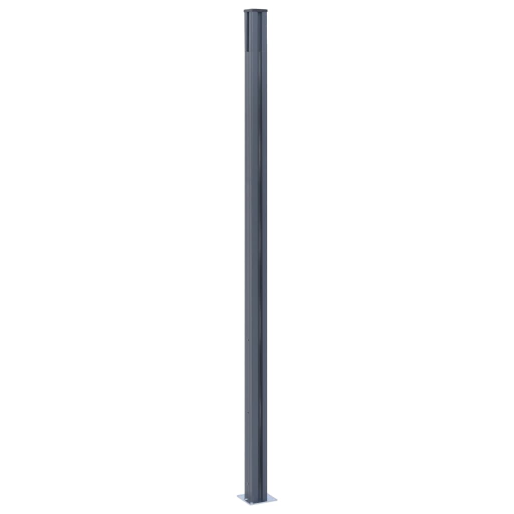 Fence Posts 3 pcs Dark Grey 185 cm Aluminium