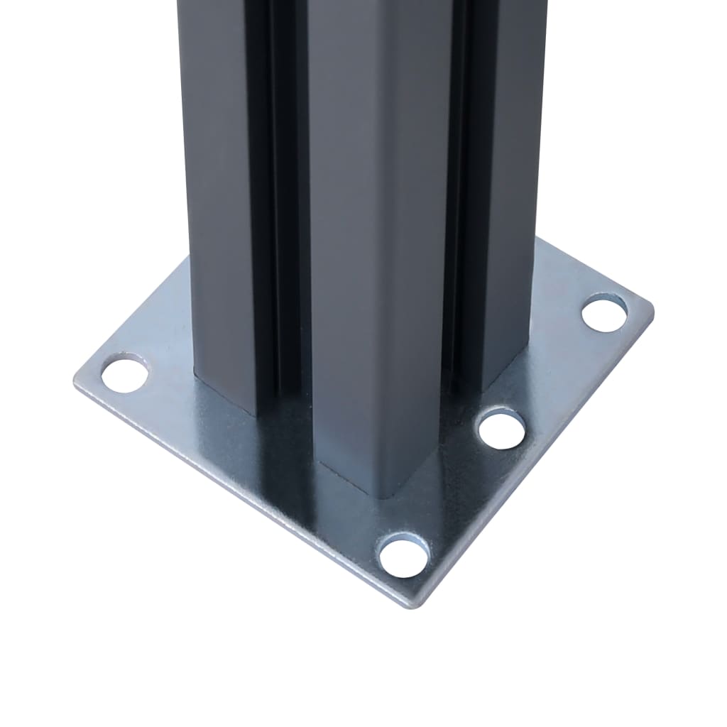 Fence Posts 3 pcs Dark Grey 185 cm Aluminium