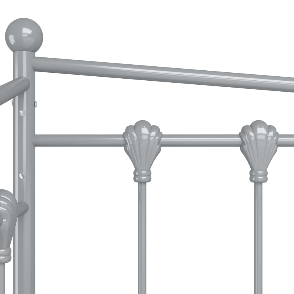 Pull-out Sofa Bed Frame without Mattress Grey Metal 90x200 cm