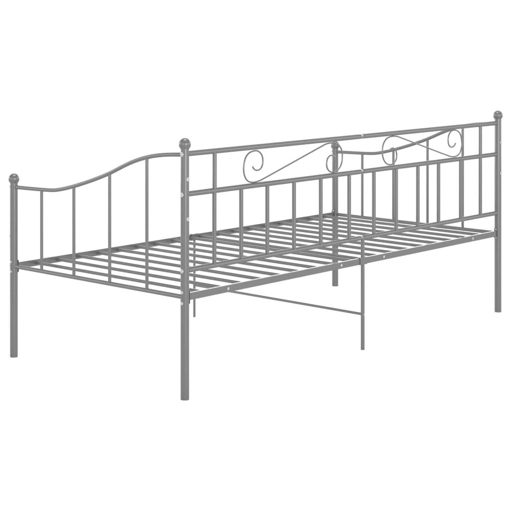Sofa Bed Frame without Mattress Grey Metal 90x200 cm
