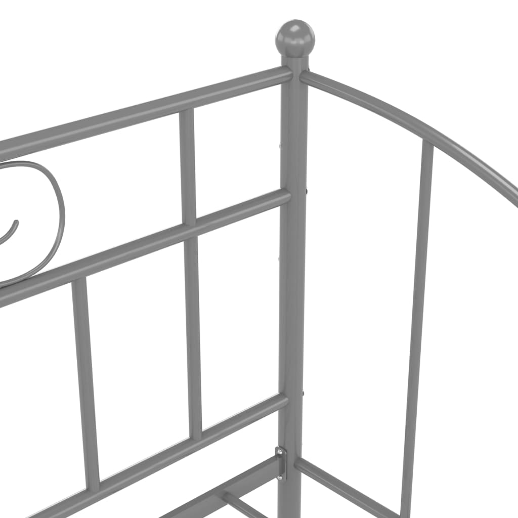 Sofa Bed Frame without Mattress Grey Metal 90x200 cm
