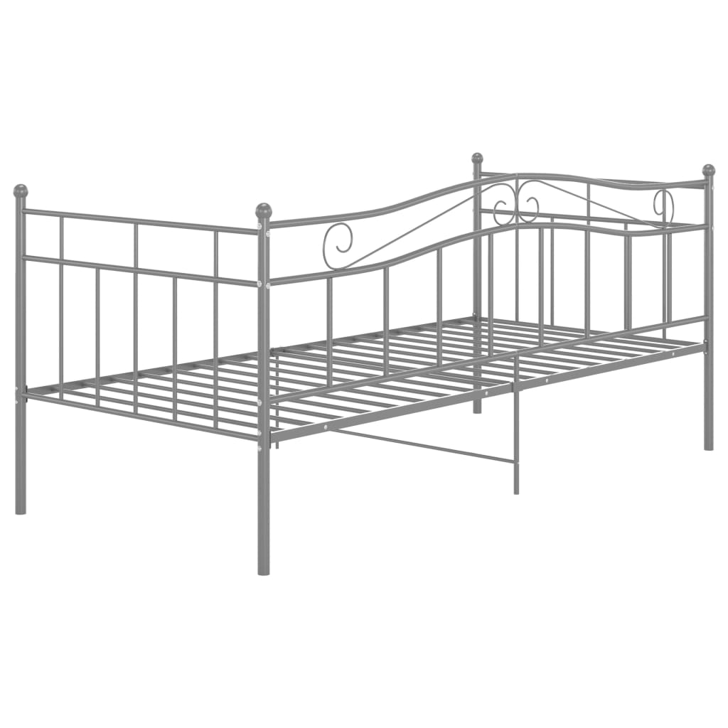 Sofa Bed Frame without Mattress Grey Metal 90x200 cm